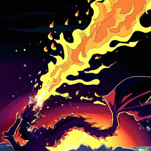 DALL·E 2023-03-27 07.56.03 - Image of a dragon breathing fire on a night, DnD style